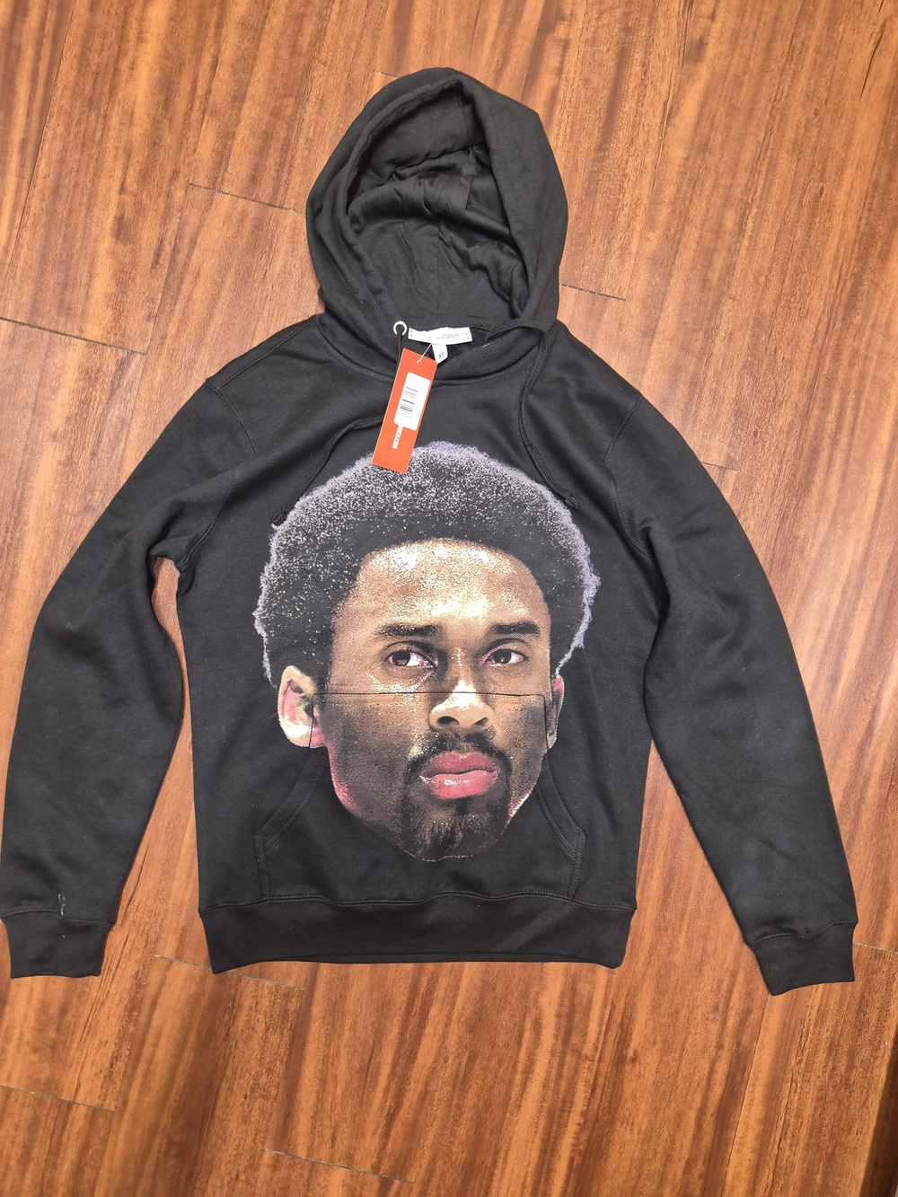 Black Graphic Hooded Sweatshirt with Large Face Print (Men)